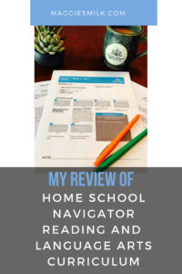 My review of Home School Navigator Reading and Language Arts Curriculum