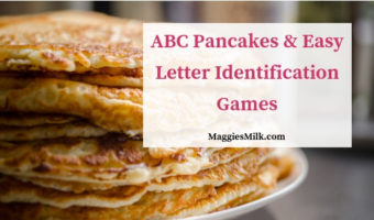 Letter identification games with paper pancakes
